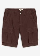 Leichte Jeans-Bermuda mit Dehnbund aus colored Denim, Relaxed Fit in braun von vorne - bonprix