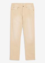 Leichte Regular Fit Jeans mit Dehnbund aus colored Denim, Straight in beige von vorne - bonprix