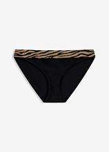 Bikinihose mit glänzendem Material in schwarz von vorne - bonprix