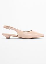 Sling-Ballerinas in Lackoptik in beige - bonprix