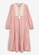 Midikleid aus softem Viskose-Mix in rosa von vorne - bonprix