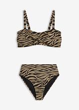 Balconette-Bikini aus glänzendem Material (2-tlg.Set) in schwarz von vorne - bonprix