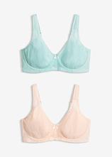 Minimizer-BH mit gepolsterten Trägern (2er Pack) in beige von vorne - bonprix