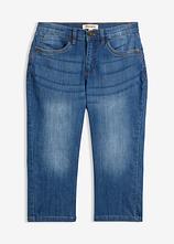 Slim Jeans, Mid Waist, Capri in blau von vorne - bonprix