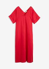 Kaftan-Kleid aus reinem Leinen in rot von vorne - bonprix