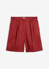 Bermudashorts aus reinem Leinen in rot von vorne - bonprix