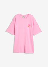 Oversize-Shirt aus reiner Bio-Baumwolle in rosa von vorne - bonprix