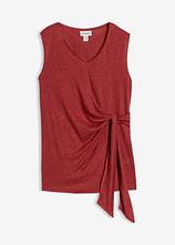 Wickelshirttop aus reinem Leinen in rot von vorne - bonprix