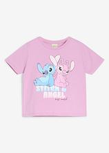 Disney Stitch & Angel T-Shirt in lila von vorne - Lilo & Stitch