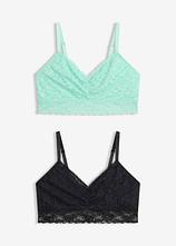 Bustier (2er Pack) in schwarz von vorne - bonprix