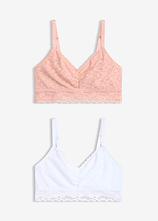 (2er Pack) Bustier mit weicher Spitze in rosa von vorne - bonprix
