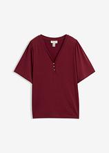 Shirt aus Viskose mit Knöpfen in rot von vorne - bonprix