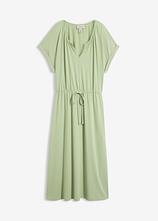 Jerseykleid aus fließendem Viskose-Mix in grün von vorne - bonprix