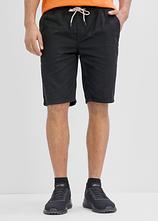 Schlupf-Bermuda aus reiner Baumwolle in Regular Fit in schwarz von vorne - bonprix