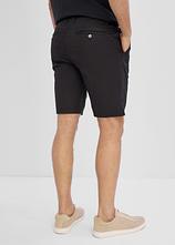 Stretch-Bermuda mit Dehnbund in Regular Fit in schwarz von hinten - bonprix