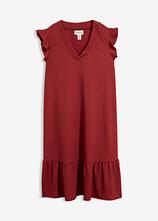 Jerseykleid mit Volant in rot von vorne - bonprix