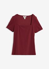 Shirt mit Karree-Ausschnitt in rot von vorne - bonprix