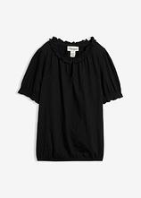 Shirt aus Baumwolle in schwarz von vorne - bonprix