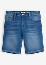 Sweatjeans-Bermuda mit Dehnbund, Regular Fit in blau von vorne - bonprix