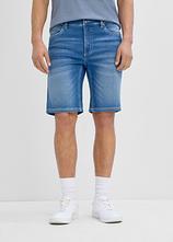 Sweatjeans-Bermuda mit Dehnbund, Regular Fit in blau von vorne - bonprix