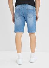 Leichte Jeans-Bermuda mit Dehnbund (2er Pack), Regular Fit in blau von hinten - bonprix
