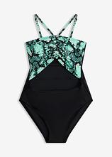 Bandeau-Badeanzug im Nacken zum Binden in schwarz von vorne - bonprix