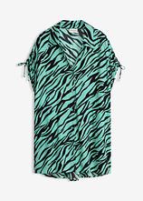 Strandbluse aus strukturiertem Crinkle in schwarz von vorne - bonprix