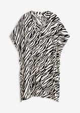 Strandtunika aus strukturiertem Crinkle in schwarz von vorne - bonprix