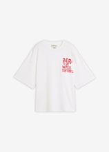 Oversize-Shirt aus reiner Bio-Baumwolle in weiß von vorne - bonprix