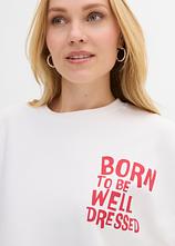 Oversize-Shirt aus reiner Bio-Baumwolle in weiß (Detailaufnahme) - bonprix