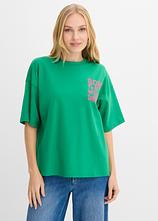 Oversize-Shirt aus reiner Bio-Baumwolle in grün von hinten (im Anschnitt) - bonprix