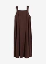 Maxikleid aus Leinenmix mit Bindedetail hinten in braun von vorne - bonprix