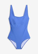 Light Shape-Badeanzug mit eckigem Ausschnitt in blau von vorne - bonprix