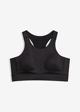 Racerback Sport-BH  mit leichtem Halt in schwarz von vorne - bonprix