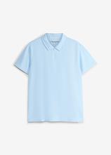 Herren Sport-Poloshirt mit Reißverschluss, schnelltrocknend in blau von vorne - bonprix
