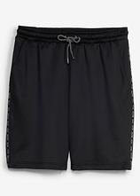 Herren Sport-Shorts, schnelltrocknend in schwarz von vorne - bonprix
