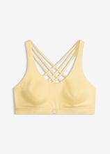 Racerback Sport-BH mit leichtem Halt in gelb von vorne - bonprix