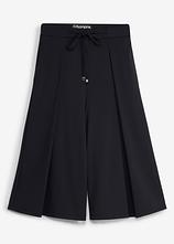 Ultraleichte Sport-Culottes mit Zierfalten, schnelltrocknend in schwarz von vorne - bonprix