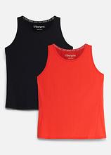 Sport-Top (2er Pack), schnelltrocknend in schwarz von vorne - bonprix