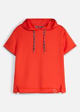 Sport-Shirt mit Kapuze, schnelltrocknend in rot von vorne - bonprix