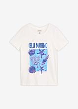 T-Shirt aus reiner Bio-Baumwolle in weiß von vorne - bonprix