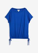 T-Shirt mit fließender Viskose in blau von vorne - bonprix
