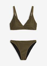 Bustier-Bikini aus Crochet (2-tlg.Set) in grün von vorne - bonprix