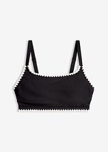 Bustier-Bikinioberteil mit Stickerei in schwarz von vorne - bonprix