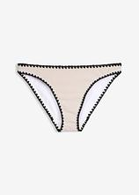 Bikinihose mit Stickerei in weiß von vorne - bonprix