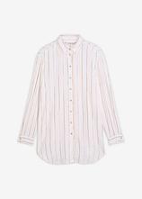 Longbluse mit Glitzereffekt in weiß von vorne - bonprix