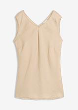 Top aus reinem Leinen in beige von vorne - bonprix