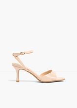 Riemchensandaletten in Lack-Optik in beige - bonprix