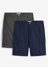 Cargo-Bermuda (2er Pack) in blau von vorne - bonprix