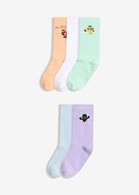 Socken mit Bio-Baumwolle (5er-Pack) in grün von vorne - bonprix